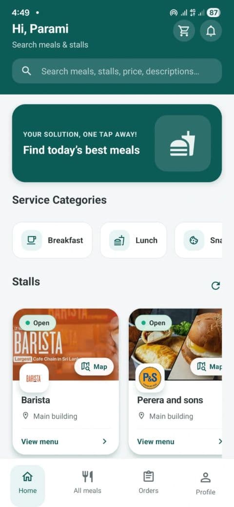 Campus Bites Mobile Screenshot 1